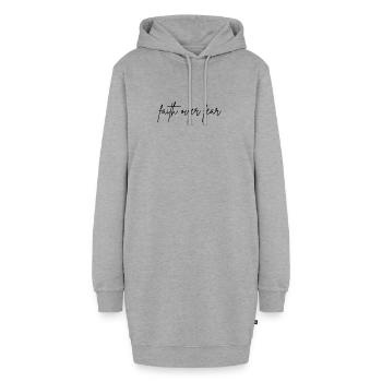 faith over fear - Hoodie-Kleid - Grau meliert - Vorne