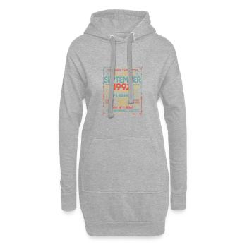 September 1992 - 30. Geburtstag Geschenk. Awesome. - Hoodie-Kleid - Grau meliert - Vorne