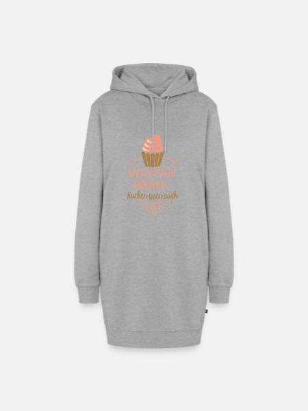 backen - Hoodie-Kleid - Grau meliert