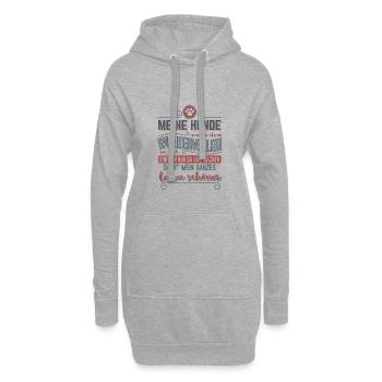 Hundeliebe > Meine Hunde machen mein Leben schöner - Hoodie-Kleid - Grau meliert - Vorne