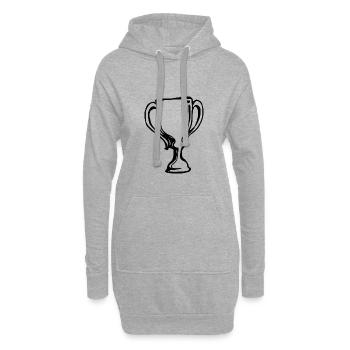 Pokal Sieger Gewinner Geschenkidee - Hoodie-Kleid - Grau meliert - Vorne