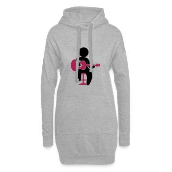 Gitarre - Hoodie-Kleid - Grau meliert - Vorne