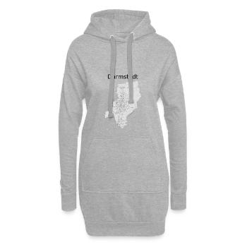 stilisierte Straßenkarte Darmstadt - Hoodie-Kleid - Grau meliert - Vorne