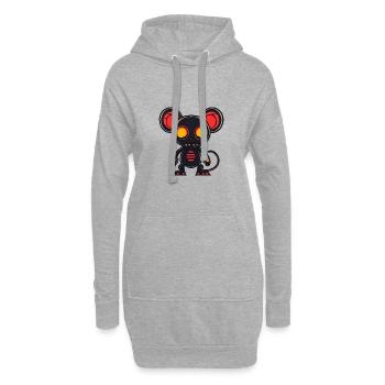 Souris Halloween Animal - Sweat-shirt à capuche long Femme - gris chiné - Devant