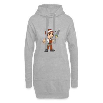 Retro Vintage Grunge Schreiner Zimmermann Tischler - Hoodie-Kleid - Grau meliert - Vorne