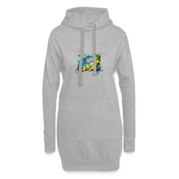 amalfi, citrons, porcelaine, Italie, paysage - Sweat-shirt à capuche long Femme - gris chiné - Devant