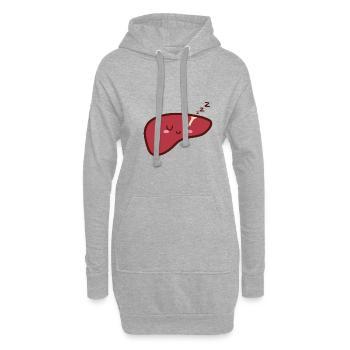 Foie Mignon Kawaii - Sweat-shirt à capuche long Femme - gris chiné - Devant