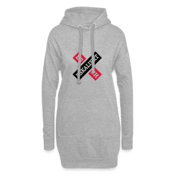Es eskaliert eh | 2C Farbwechsel - Hoodie-Kleid - Grau meliert - Vorne