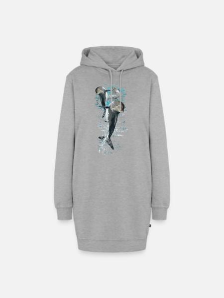 Delfine - Hoodie-Kleid - Grau meliert