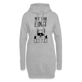 Not Your Ernst - Lama Alpaka - Denglisch Spruch - Hoodie-Kleid - Grau meliert - Vorne