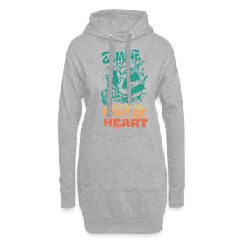 Gaming - Hoodie-Kleid - Grau meliert - Vorne