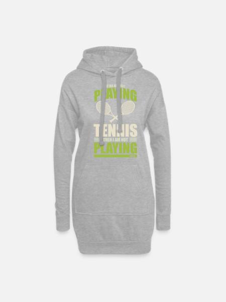 lustiger Tennis Spruch - Hoodie-Kleid - Grau meliert