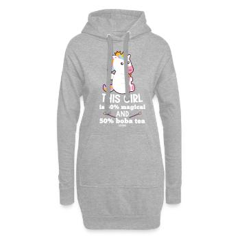 Unicorn Mädchen Phantasie Pferd - Hoodie-Kleid - Grau meliert - Vorne