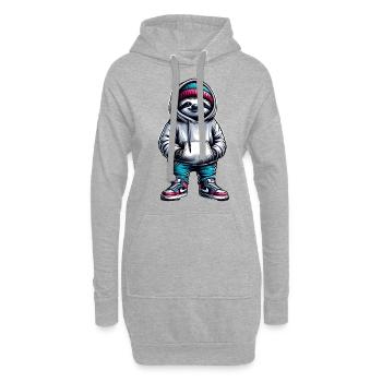 Cooler Faultier Mit Hoodie Und Sneakern - Hoodie-Kleid - Grau meliert - Vorne