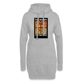 Être enceinte c'est pas facile! - Sweat-shirt à capuche long Femme - gris chiné - Devant