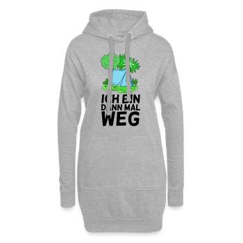 Urlaub Zelt Zelten - Hoodie-Kleid - Grau meliert - Vorne