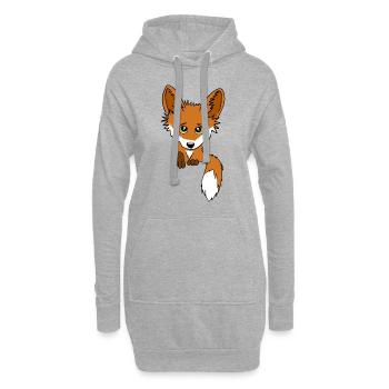 Fox - Coup d’œil hors du sac - Sweat-shirt à capuche long Femme - gris chiné - Devant