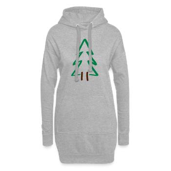 baum tanne weihnachten - Hoodie-Kleid - Grau meliert - Vorne