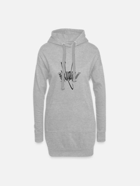 Akkordeon II - Hoodie-Kleid - Grau meliert