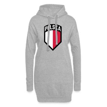 Cadeau des armoiries du drapeau de la Pologne - Sweat-shirt à capuche long Femme - gris chiné - Devant