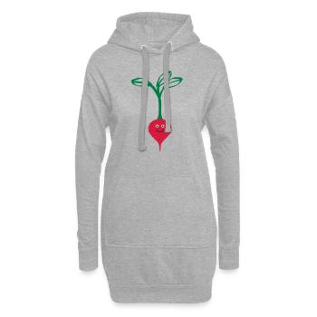 Radis - Sweat-shirt à capuche long Femme - gris chiné - Devant