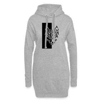 Tribal Wolf Wild Tattoo Statement Laune - Hoodie-Kleid - Grau meliert - Vorne