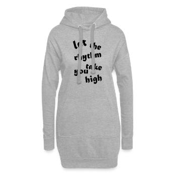 let the rhythm take you high - Hoodie-Kleid - Grau meliert - Vorne