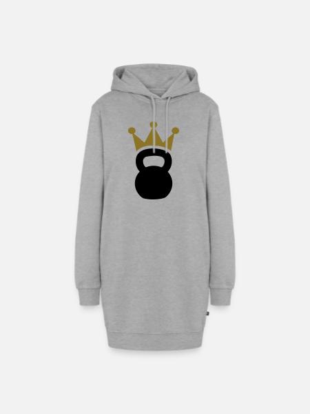 Kettlebell - Hoodie-Kleid - Grau meliert