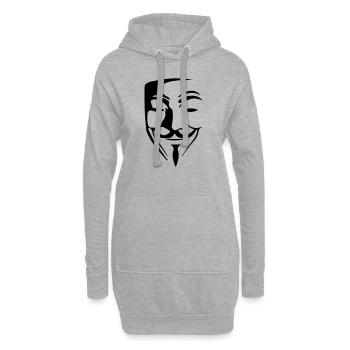 anonymous_003 - Sweat-shirt à capuche long Femme - gris chiné - Devant