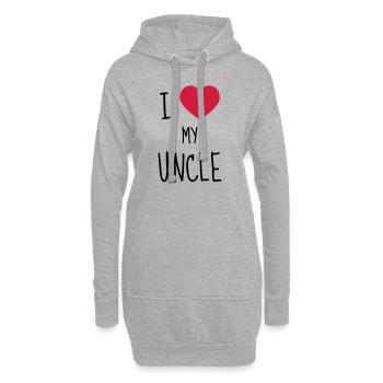 Onkel / Tante / Vetter / Cousin / Kusine - Hoodie-Kleid - Grau meliert - Vorne