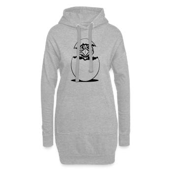 bouquet oeuf éclôt poussin émeu doux - Sweat-shirt à capuche long Femme - gris chiné - Devant