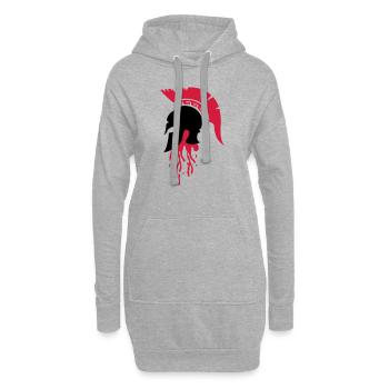 sparta_helm_blood - Sweat-shirt à capuche long Femme - gris chiné - Devant