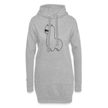cool_lama_01 - Hoodie-Kleid - Grau meliert - Vorne