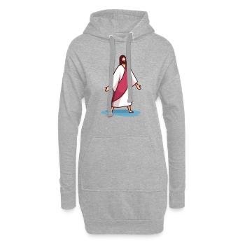 Notre Seigneur Jésus - Sweat-shirt à capuche long Femme - gris chiné - Devant