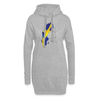 Schweden Flagge in der Schweden Landkarte EN - Hoodie-Kleid - Grau meliert - Vorne