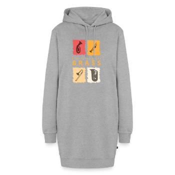 Living for Brass - Hoodie-Kleid - Grau meliert - Vorne