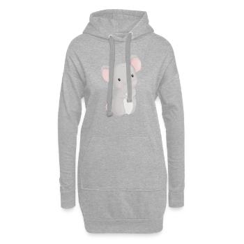 Maus - Hoodie-Kleid - Grau meliert - Vorne
