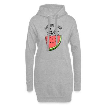 pastèque à vélo humour été vacances - Sweat-shirt à capuche long Femme - gris chiné - Devant