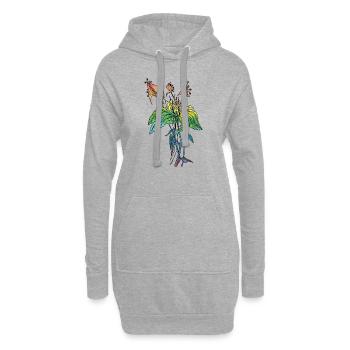 Fleur - Sweat-shirt à capuche long Femme - gris chiné - Devant