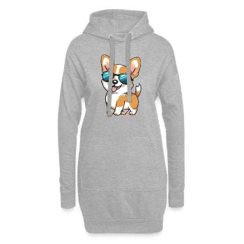 Lunettes de soleil mignonnes pour chiens - Sweat-shirt à capuche long Femme - gris chiné - Devant
