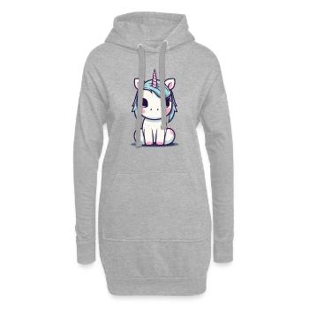 Ein Einhorn - Hoodie-Kleid - Grau meliert - Vorne