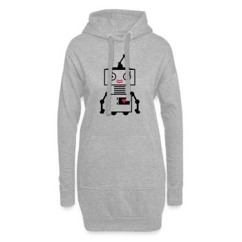 roboter woman Kopie - Hoodie-Kleid - Grau meliert - Vorne