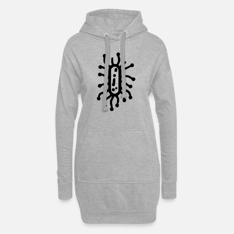Bakterien - Hoodie-Kleid - Grau meliert