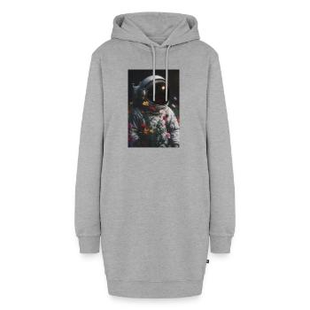 Botaniste Cosmique - Sweat-shirt à capuche long Femme - gris chiné - Devant
