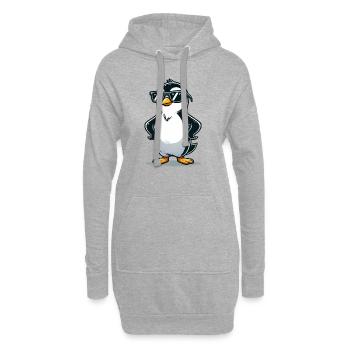 pinguin comic - Hoodie-Kleid - Grau meliert - Vorne