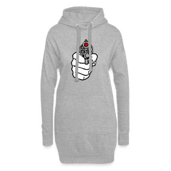 Liebe Schuss - Hoodie-Kleid - Grau meliert - Vorne