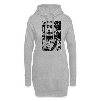 ASTRONAUTIN ASTRONAUT FRAU FRAUENPOWER STENCIL - Hoodie-Kleid - Grau meliert - Vorne