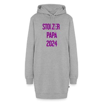 Stolzer Papa 2024 – für frischgebackene Väter - Hoodie-Kleid - Grau meliert - Vorne