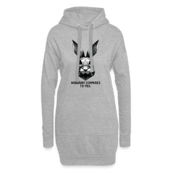 Géométrie du lapin « Nobunny se compare à vous » - Sweat-shirt à capuche long Femme - gris chiné - Devant