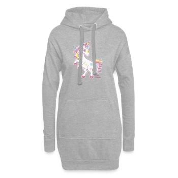 Petite licorne - Sweat-shirt à capuche long Femme - gris chiné - Devant